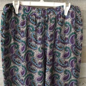 Paisley fabric wide leg summer pants